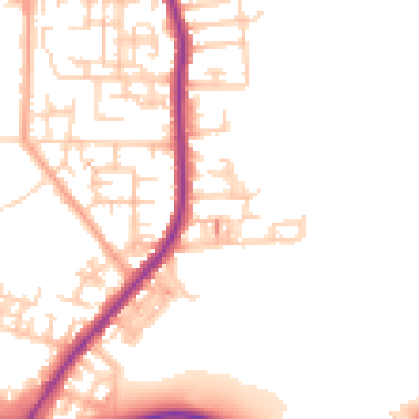 Daytime road noise heatmap for SK5 7JW