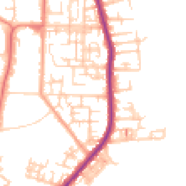 Daytime road noise heatmap for SK5 7LU