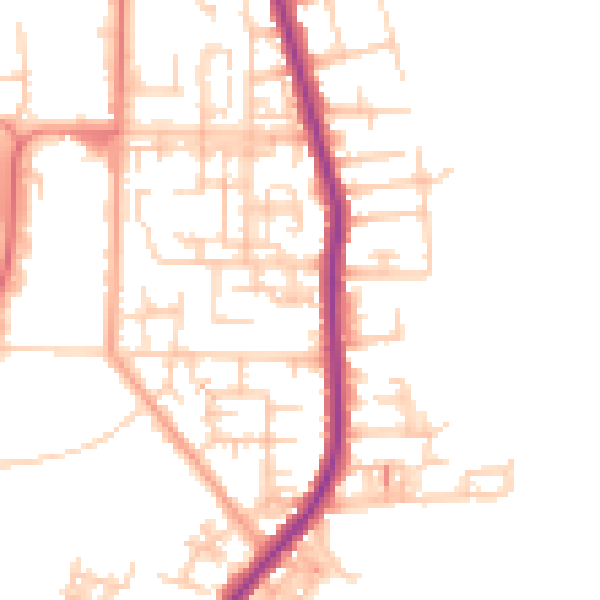Daytime road noise heatmap for SK5 7NJ