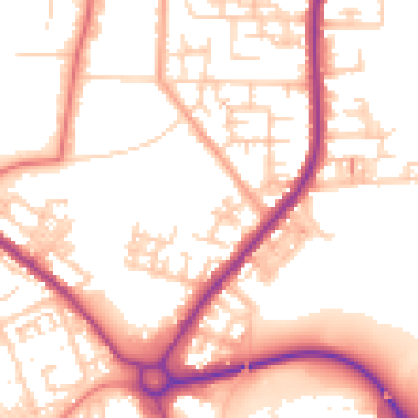 Daytime road noise heatmap for SK5 7NX
