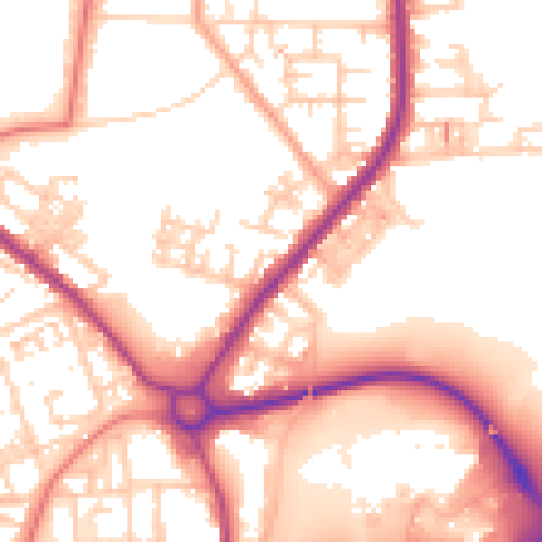 Daytime road noise heatmap for SK5 7PD