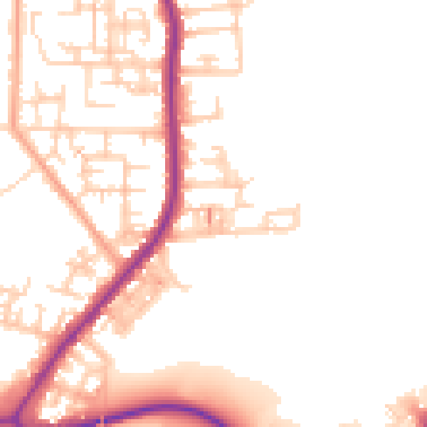 Daytime road noise heatmap for SK5 7QE