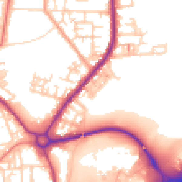 Daytime road noise heatmap for SK5 7QS