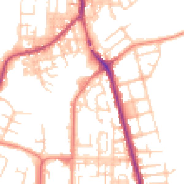 Daytime road noise heatmap for SK5 7SY