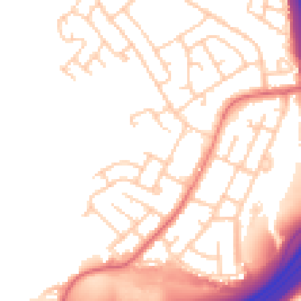 Daytime road noise heatmap for SK5 8AX