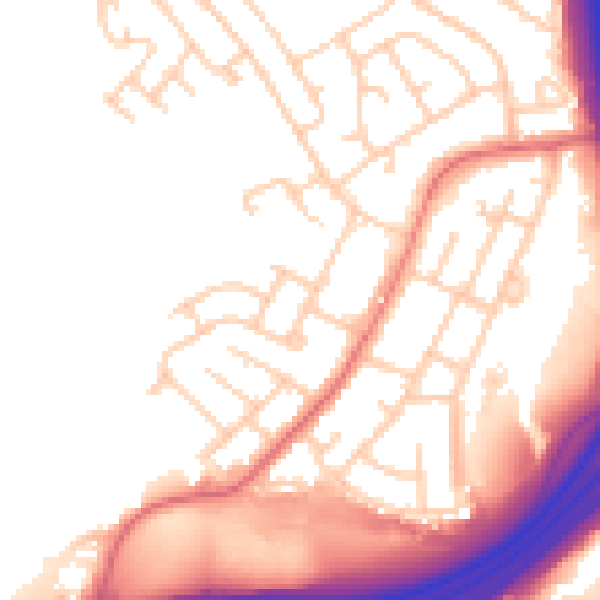Daytime road noise heatmap for SK5 8BA