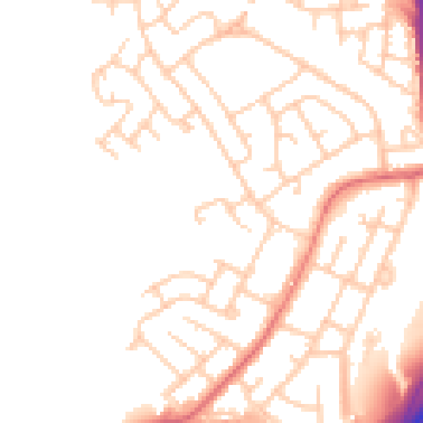 Daytime road noise heatmap for SK5 8BG