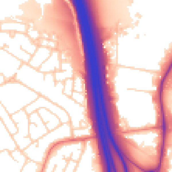 Daytime road noise heatmap for SK5 8BJ