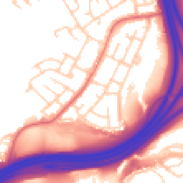 Daytime road noise heatmap for SK5 8DD