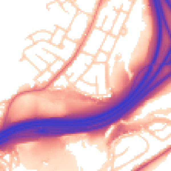 Daytime road noise heatmap for SK5 8DJ