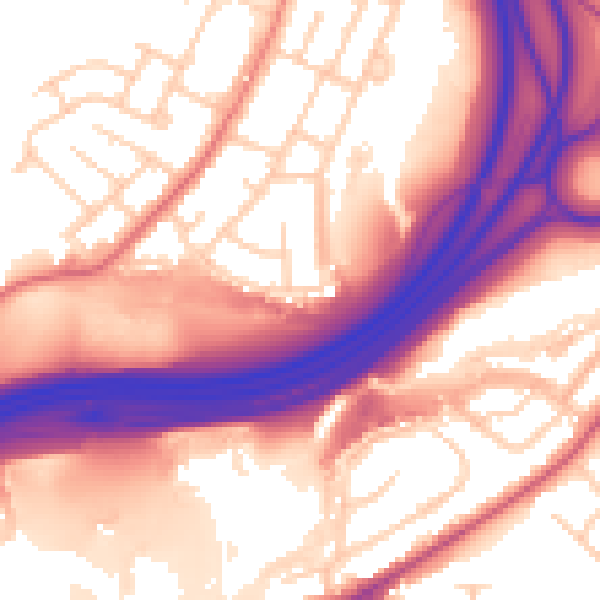 Daytime road noise heatmap for SK5 8DL