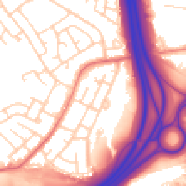 Daytime road noise heatmap for SK5 8DU