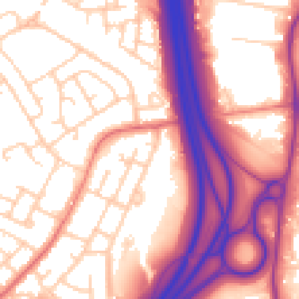 Daytime road noise heatmap for SK5 8EA