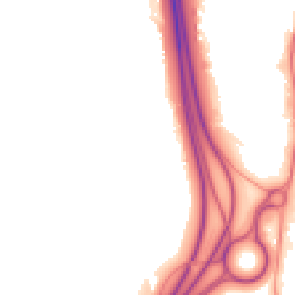Night-time road noise heatmap for SK5 8EB