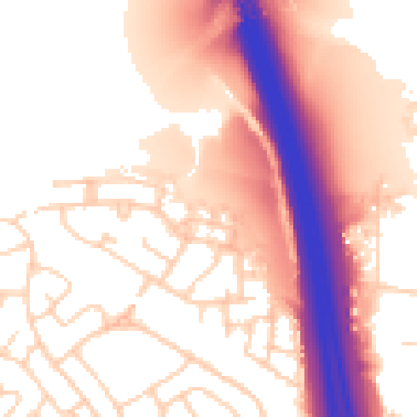 Daytime road noise heatmap for SK5 8JN