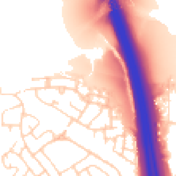 Daytime road noise heatmap for SK5 8JW