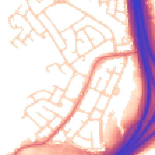 Daytime road noise heatmap for SK5 8LQ