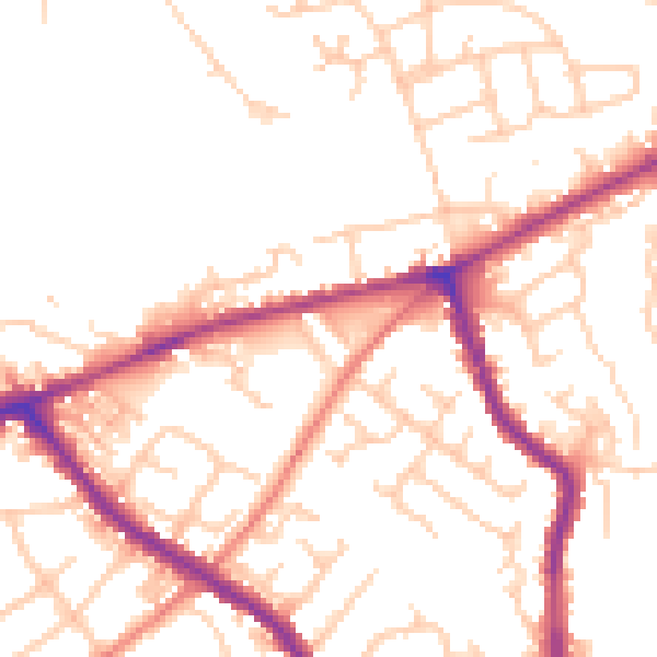 Daytime road noise heatmap for SK6 1AR