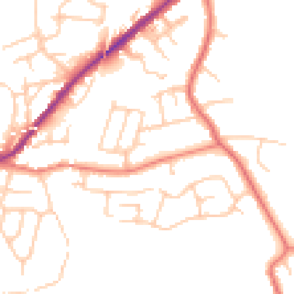 Daytime road noise heatmap for SK6 1LF