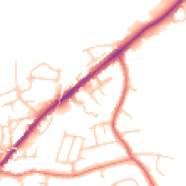 Daytime road noise heatmap for SK6 1PB