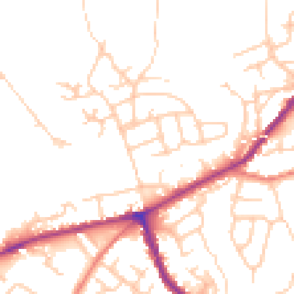 Daytime road noise heatmap for SK6 1QN