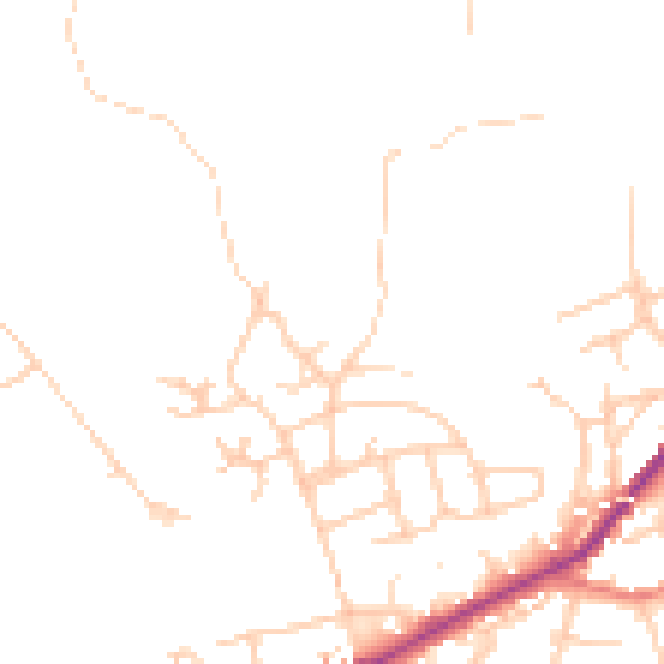 Daytime road noise heatmap for SK6 1RB