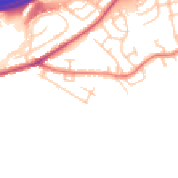 Daytime road noise heatmap for SK6 2DQ