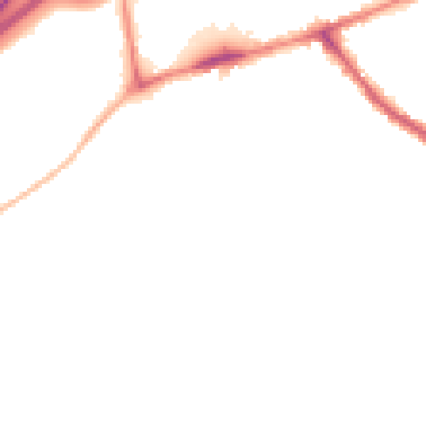 Night-time road noise heatmap for SK6 2HE