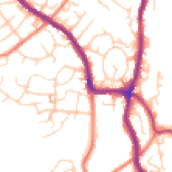 Daytime road noise heatmap for SK6 2LU