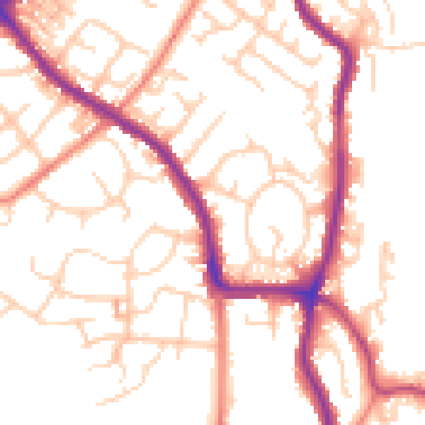 Daytime road noise heatmap for SK6 2NB