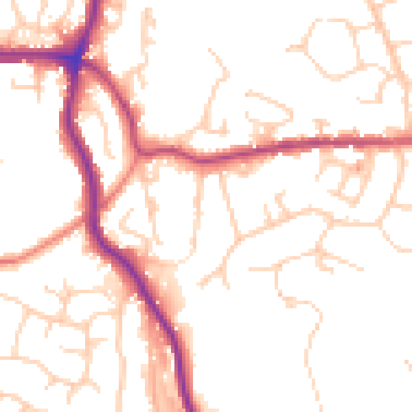 Daytime road noise heatmap for SK6 3JG