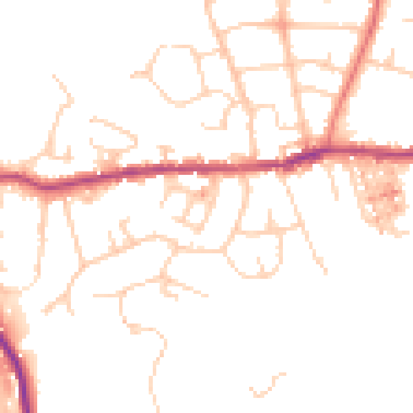 Daytime road noise heatmap for SK6 4AA