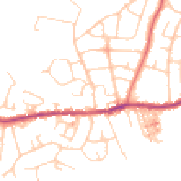 Daytime road noise heatmap for SK6 4AN