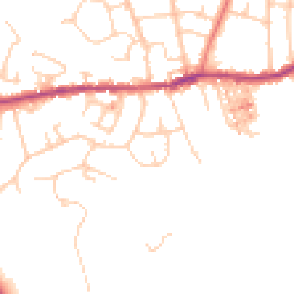 Daytime road noise heatmap for SK6 4AQ