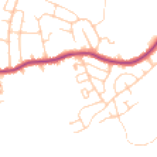 Daytime road noise heatmap for SK6 4HA