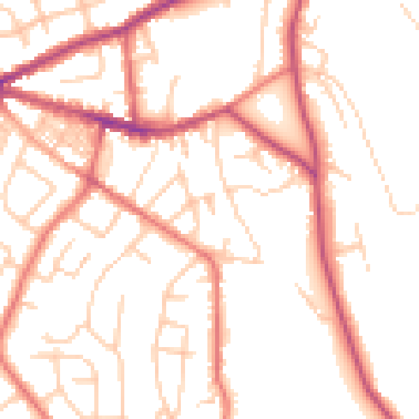Daytime road noise heatmap for SK6 6BP