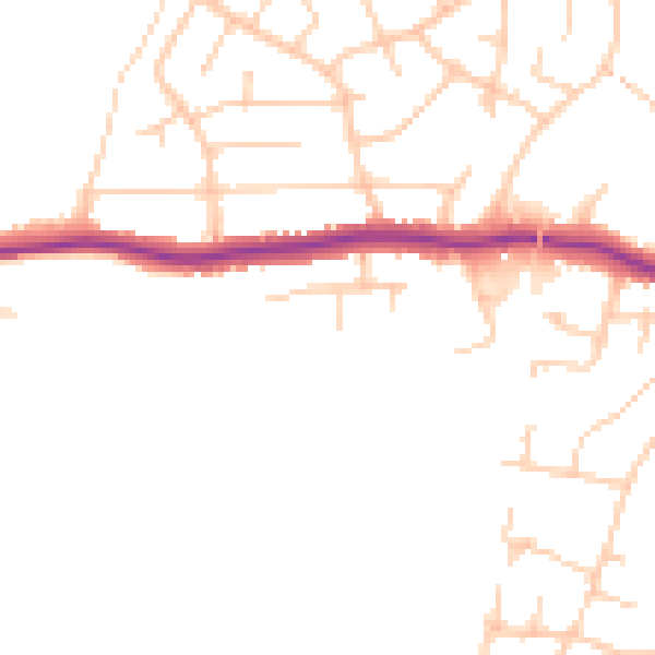 Daytime road noise heatmap for SK6 6ER
