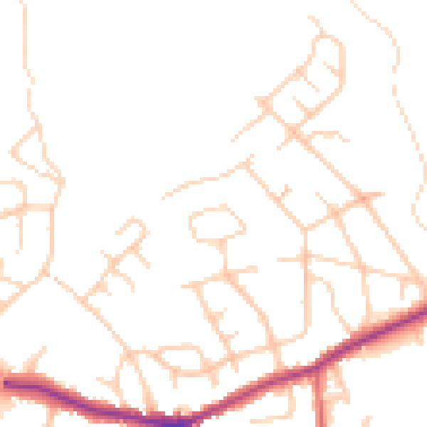 Daytime road noise heatmap for SK6 6LS