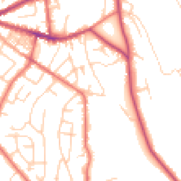 Daytime road noise heatmap for SK6 7BQ