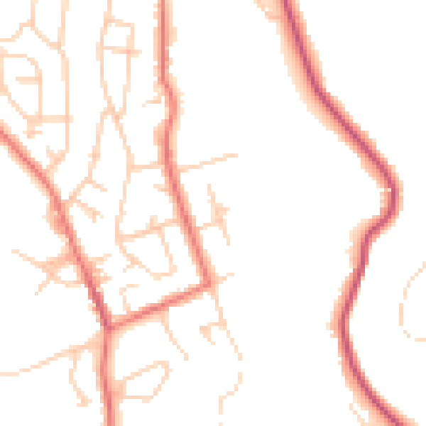 Daytime road noise heatmap for SK6 7HP