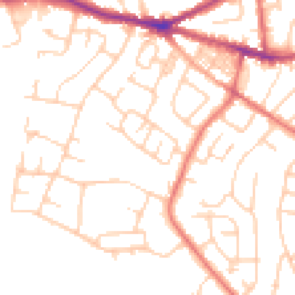 Daytime road noise heatmap for SK6 7PS