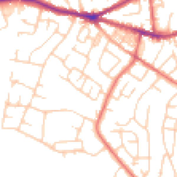 Daytime road noise heatmap for SK6 7PU
