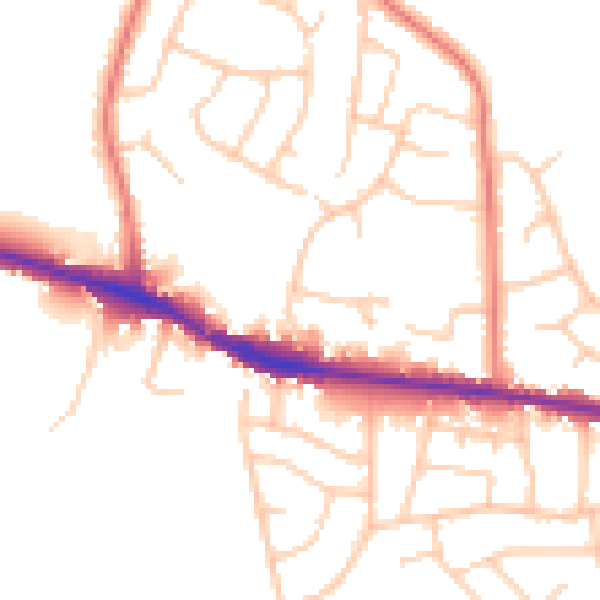 Daytime road noise heatmap for SK6 8DT