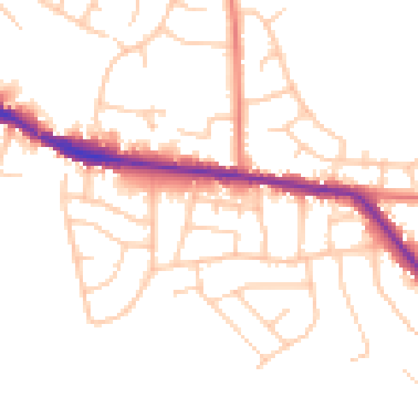 Daytime road noise heatmap for SK6 8HP