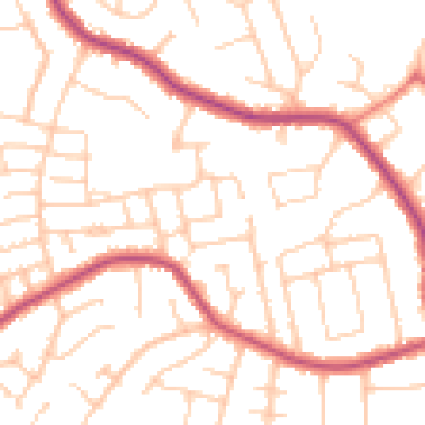 Daytime road noise heatmap for SK7 1EU