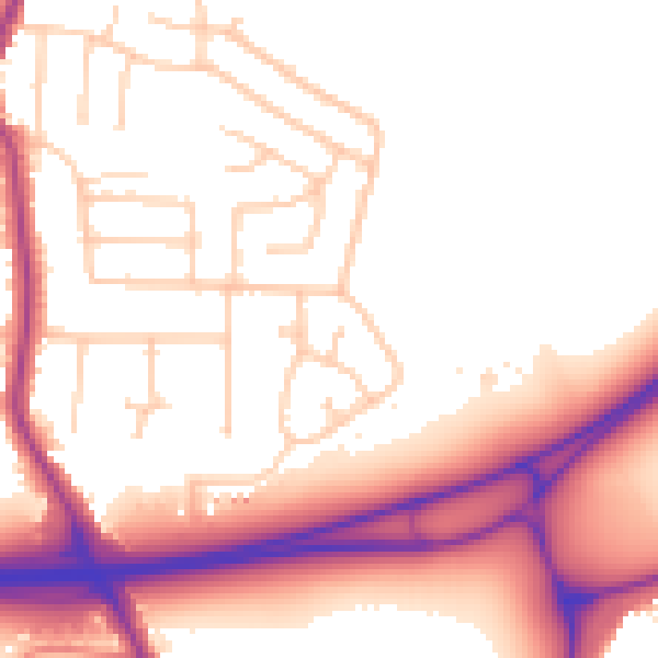 Daytime road noise heatmap for SK7 1NJ