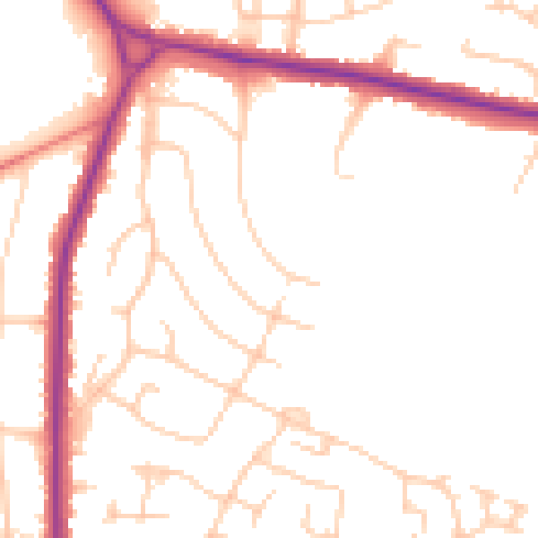 Daytime road noise heatmap for SK7 2NL