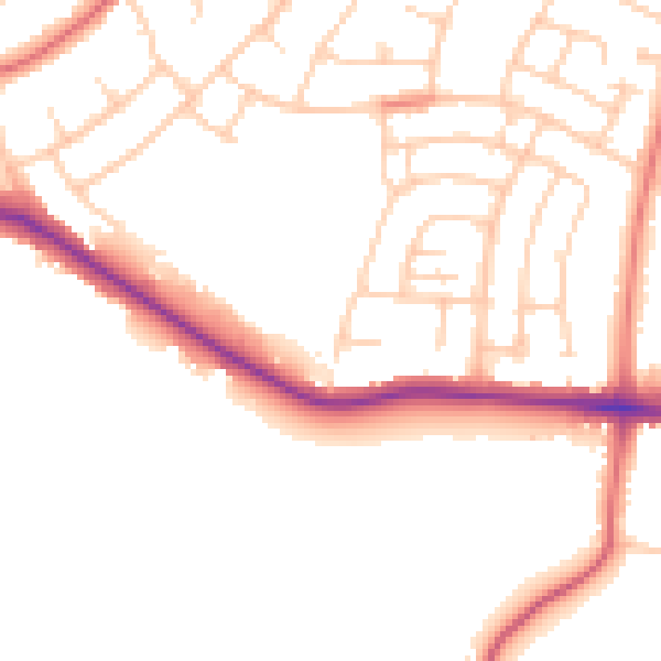 Daytime road noise heatmap for SK7 5NJ