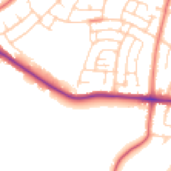 Daytime road noise heatmap for SK7 5NL
