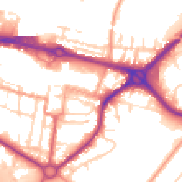Daytime road noise heatmap for SL1 1AQ